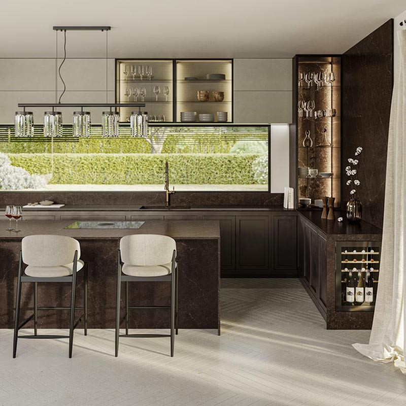 Plan de travail en Quartz Silestone® Château Brown jum